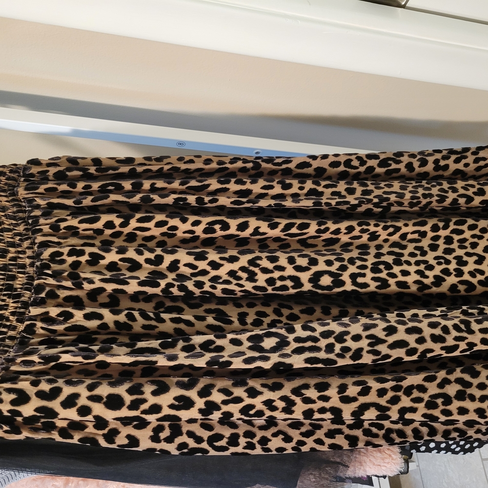 Kate Spade Tan and Black Leopard Skirt